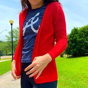 Wide Knit Red Cardigan